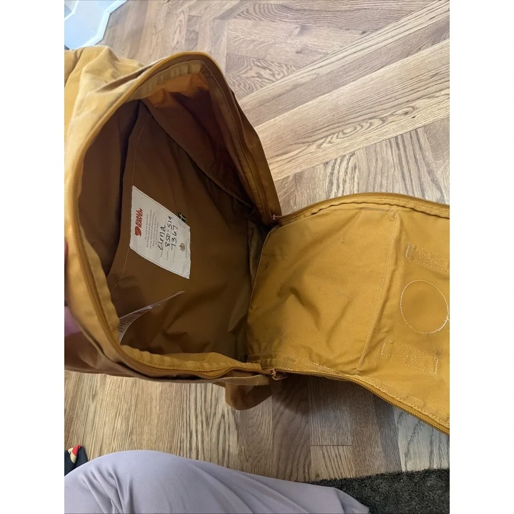 Yellow Fjällräven Kånken Backpack Yellow Brown Handles Utility